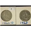 Image 1 : 1962-D & 1963 FRANKLIN HALF DOLLARS