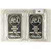 Image 1 : 2-1 TROY OZ .999 FINE SILVER PROOF INGOTS