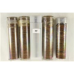 5 SOLID DATE ROLLS OF CANADA CENTS 1951, 1952,