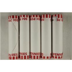 5-50 CENT ROLLS OF 2013-D SHIELD LINCOLN CENTS