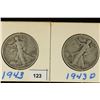Image 1 : 1943-P & D WALKING LIBERTY HALF DOLLARS