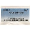 Image 3 : 2001-D ROOSEVELT DIME PCGS MS66FB