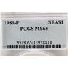 Image 3 : 1981-P SBA DOLLAR PCGS MS65