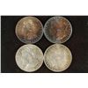 Image 1 : 4 MORGAN SILVER DOLLARS 1881-O AU WITH BEAUTIFUL