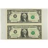 Image 1 : 2-2003-A $1 FRN'S LOW CONSECUTIVE SERIAL 'S UNC