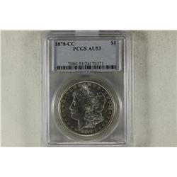1878-CC MORGAN SILVER DOLLAR PCGS AU53