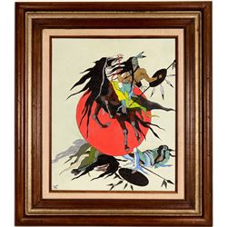 Stylized Native American Warrior Painting (120815)