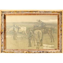 Morgenroth Dawn Soldier Horse Calvary Wood Engraving (61566)