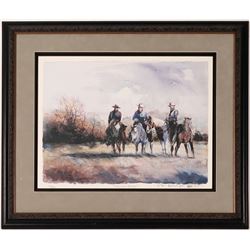 Ranch Horses Serigraph by Nevada Artist?  (114387)