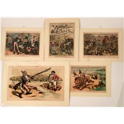 Nine PUCK Magazine Original Color Prints (118911)