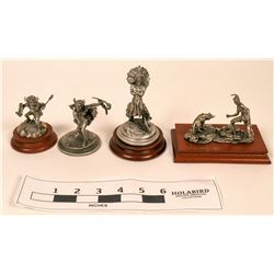 Pewter Mini Native American Statues (4)  (120648)