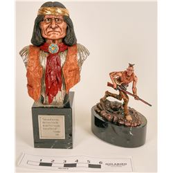 Pewter Native American Sculptures by Chilmark (2)  (120637)