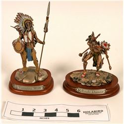 Pewter Native American Statue Pair (Fine Multi Media) (120642)