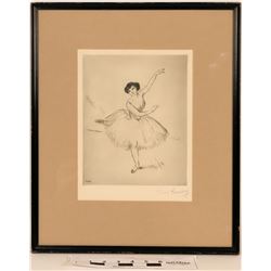 Ballerina Dry Point Etching on Wove Paper  (120871)