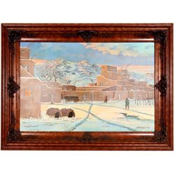 Pueblo in Snow by J. Yazzie (120811)