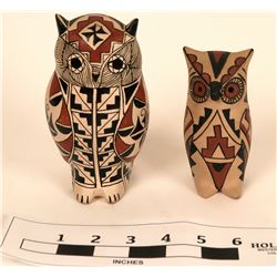 Artisan Native American Owls, probably New Mexico (2) (121689)