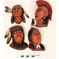Four Ceramic Native American Masks (121085)