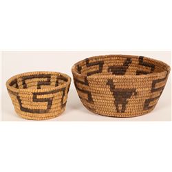 Two Antique Tohono O'dham Devil Claw Baskets (120821)