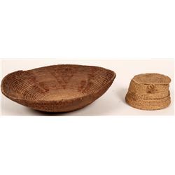 Two Vintage Mission Diegueno Indian Baskets (120980)