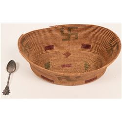 Antique Swirling Logs Basket (120979)