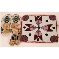 Beaded Moccasins and Bag (121664)