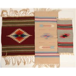 Mexican Table Runner Rugs / 3 Items. (109598)