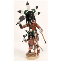 Black Ogre Kachinas by Thomas Nez  (120967)