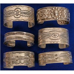 Six Navajo Stamped Cuffs  (121116)