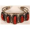 Image 1 : Vintage Coral and Silver Bracelet  (121023)