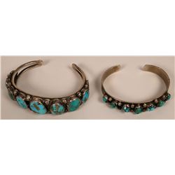 Vintage Navajo Turquoise Cuffs (121099)