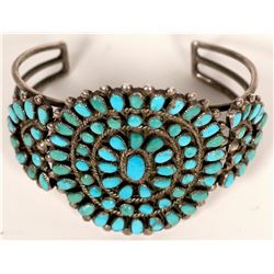 Zuni Vintage Turquoise Cluster Petit Point Bracelet (120985)