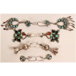 Four Pair Zuni & Navajo Earrings (121194)