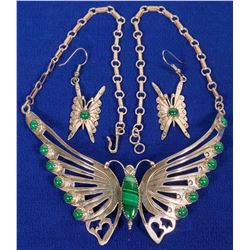 Malachite Butterfly Necklace Set  (120597)