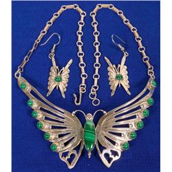 Malachite Butterfly Necklace Set (120597)