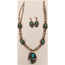 Navajo Made Bear Claw Design Necklace Set (117010)
