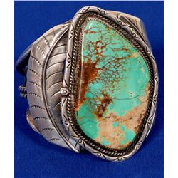 Navajo Turquoise Cuff Bracelets, Large Vintage Beautiful Example! (121991)