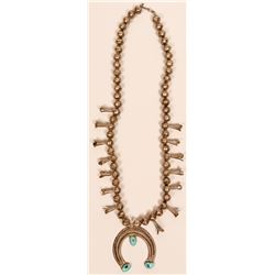 Vintage Navajo Turquoise Squash Blossom (117005)