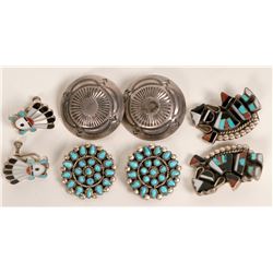 Zuni and Navajo Clip Earrings  (121197)