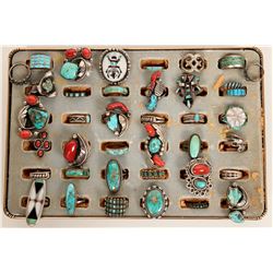 Zuni and Navajo Rings, Lot of 39 (121111)