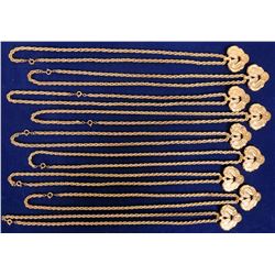 Jewelry / Double Horse Head w/Coin Necklaces / 9 Items . (109748)
