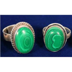 Malachite & Sterling Silver Rings (Lot of 2) (109734)