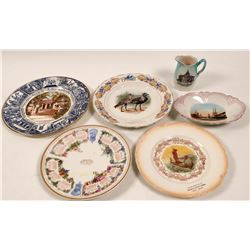 Texas and Oklahoma Souvenir Advertising and Calendar Plates (6) (112620)