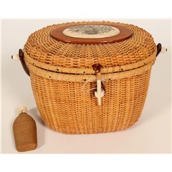 Woven Sewing Basket and Woven Bottle (109763)
