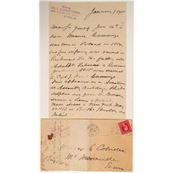 Col. T Alston Brown Signed Letter and Cover (106481)