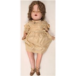 Painted Porcelain Antique Doll, Unmarked  (110495)