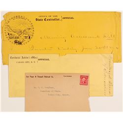 Nevada Postal History Covers (3), Unusual and Interesting  (105760)