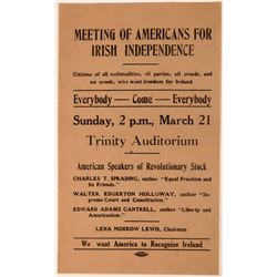Broadside for Meeting of Americans for Irish Independence  (113617)