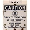 Image 1 : Telephone Cable Caution Sign, Antique Enamel/Metal BELL SYSTEM  (120695)