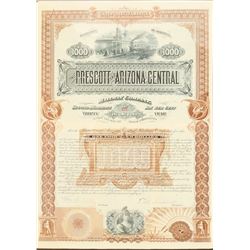 Prescott and Arizona Central Railway Co. Stock - RARE!!  (101312)