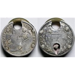 1875 3 Pence Coin Made Into A Lock  (121413)